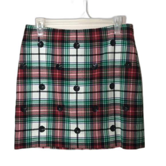 Vineyard Vines Winter Tartan Wool blend mini skirt size 2 - Picture 1 of 10